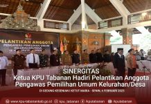 Pelantikan Anggota Pengawas Pemilihan Umum Kelurahan/Desa se Kabupaten Tabanan yang digelar oleh Badan Pengawas Pemilihan Umum Tabanan